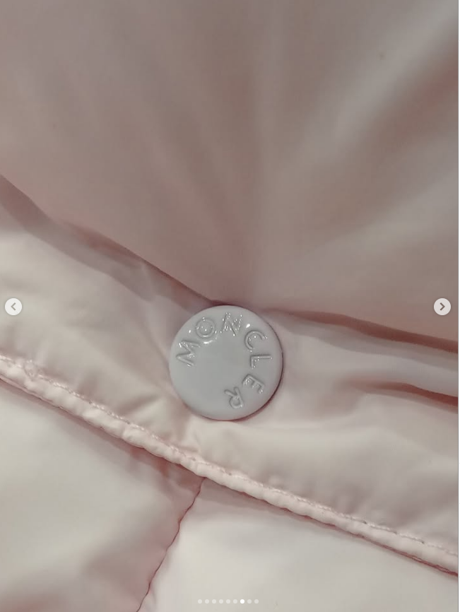 Original Moncler Enfant Baby Pink Down Snowsuit with Real Fur & Booties (6-9 Months / 68-74 cm)
