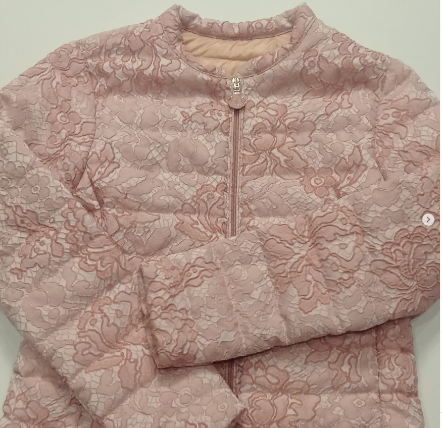 Original Moncler Enfant "Ambrine Jacquard" Girls Luxury Down Jacket (8 Years / 130 cm)