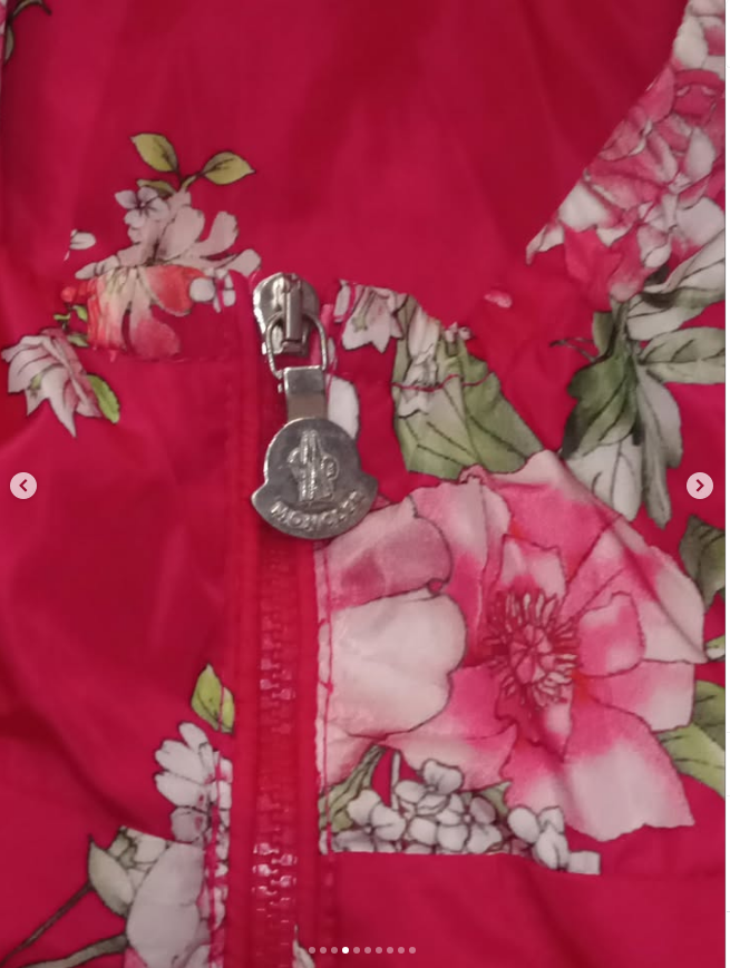 Original Moncler Enfant "Giasone" Girls Luxury Floral Windbreaker Jacket (8 Years / 130 cm)