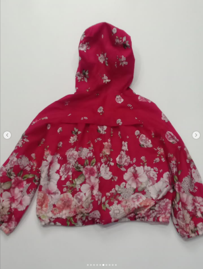 Original Moncler Enfant "Giasone" Girls Luxury Floral Windbreaker Jacket (8 Years / 130 cm)