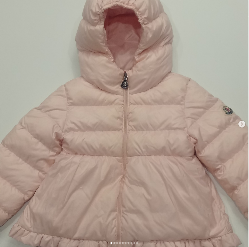 Authentic Moncler Kids Odile Hooded Down Jacket - Light Pink / Size 18-24 Months