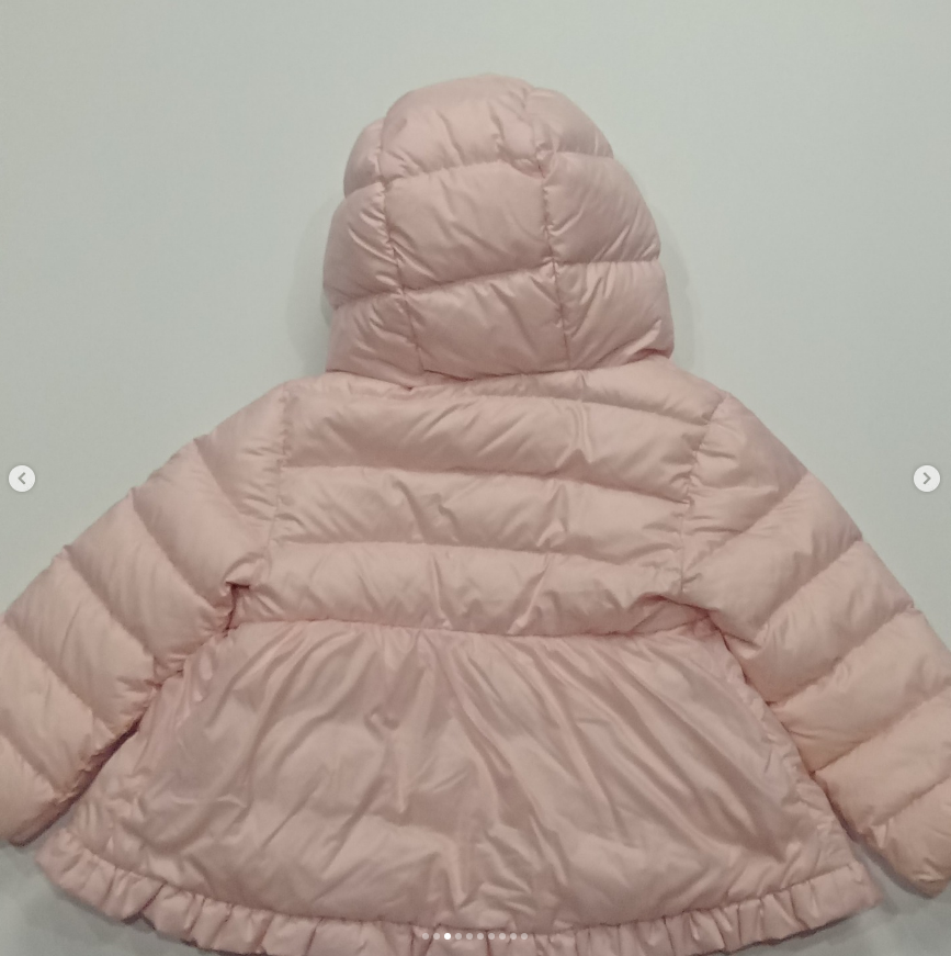 Authentic Moncler Kids Odile Hooded Down Jacket - Light Pink / Size 18-24 Months