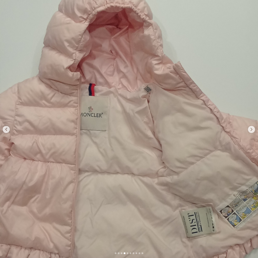 Authentic Moncler Kids Odile Hooded Down Jacket - Light Pink / Size 18-24 Months