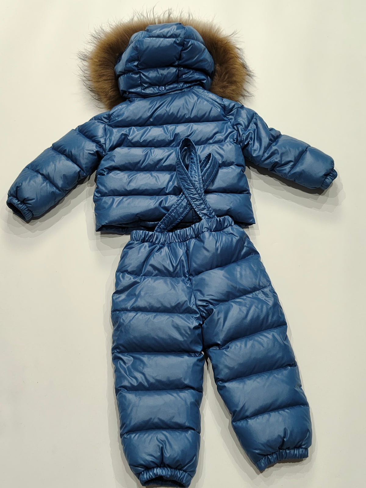 Original Moncler Enfant "Remy" 2-Piece Luxury Fur Ski Down Set (2 Years / 92 cm)