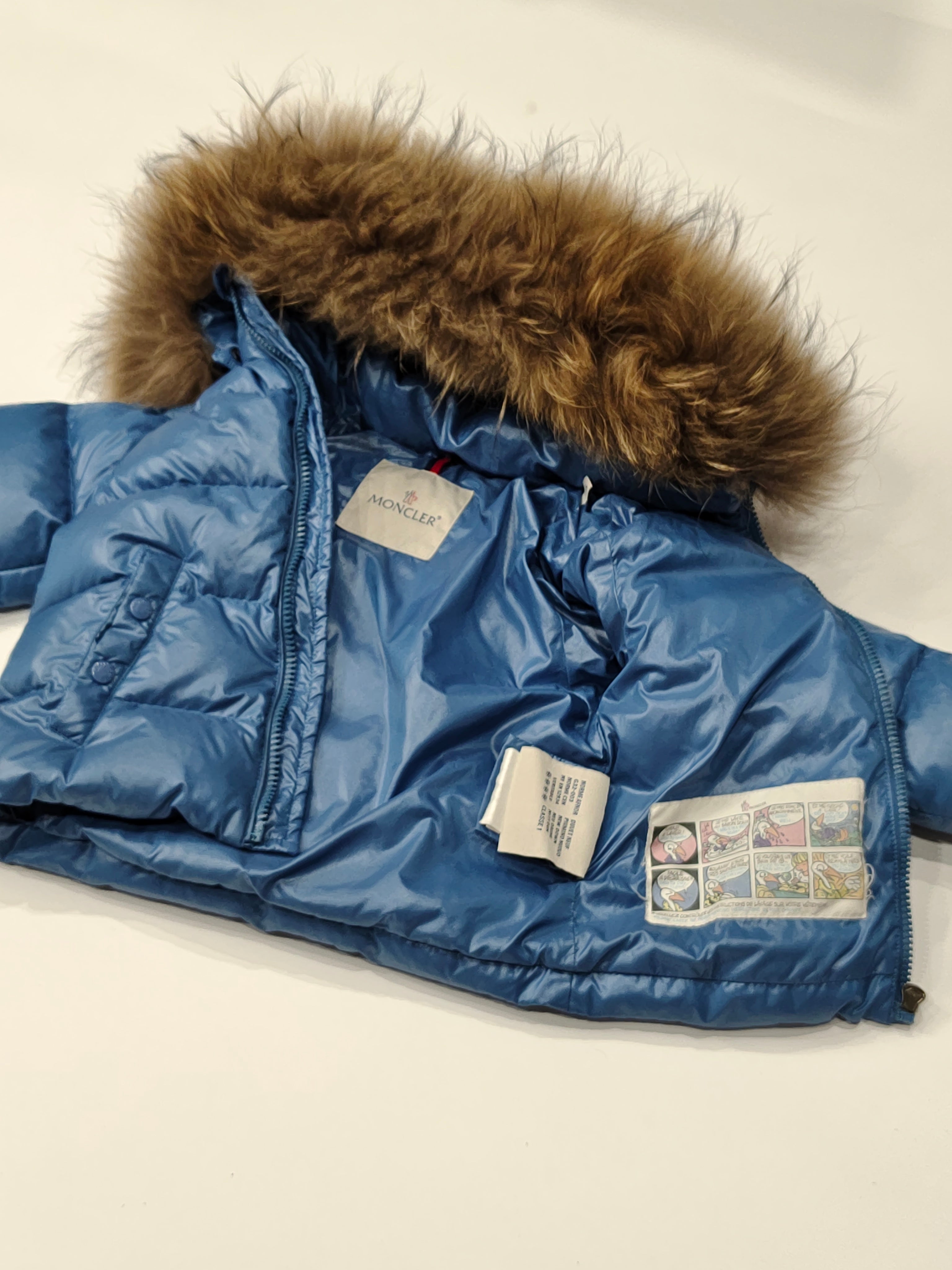 Original Moncler Enfant "Remy" 2-Piece Luxury Fur Ski Down Set (2 Years / 92 cm)