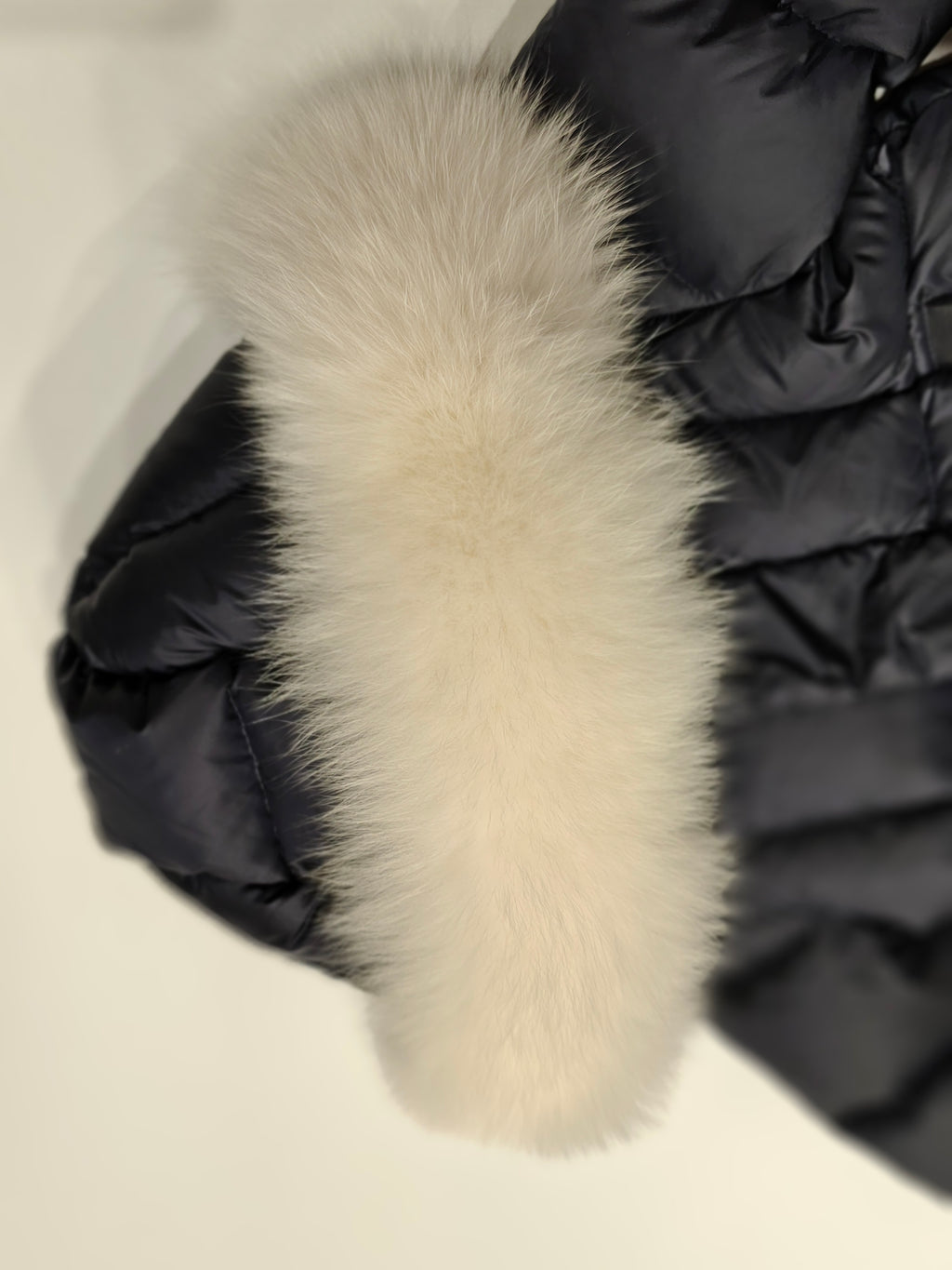 Original Moncler "Matemale" 2-Piece Luxury Blue Fox Fur Ski Down Set (12-18 Months / 80 cm)
