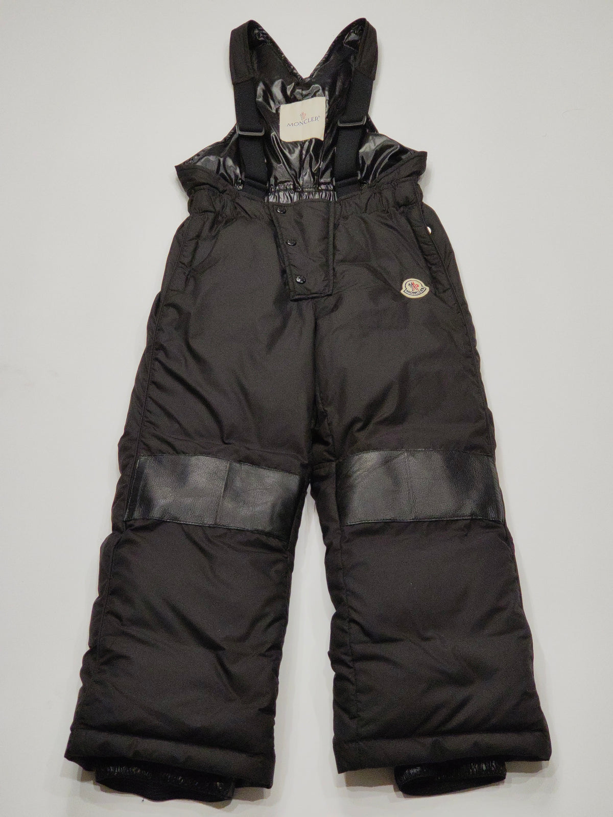 Original Moncler Enfant Kids Luxury Down Ski Pants with Leather Knee Patches (8 Years / 128 cm)