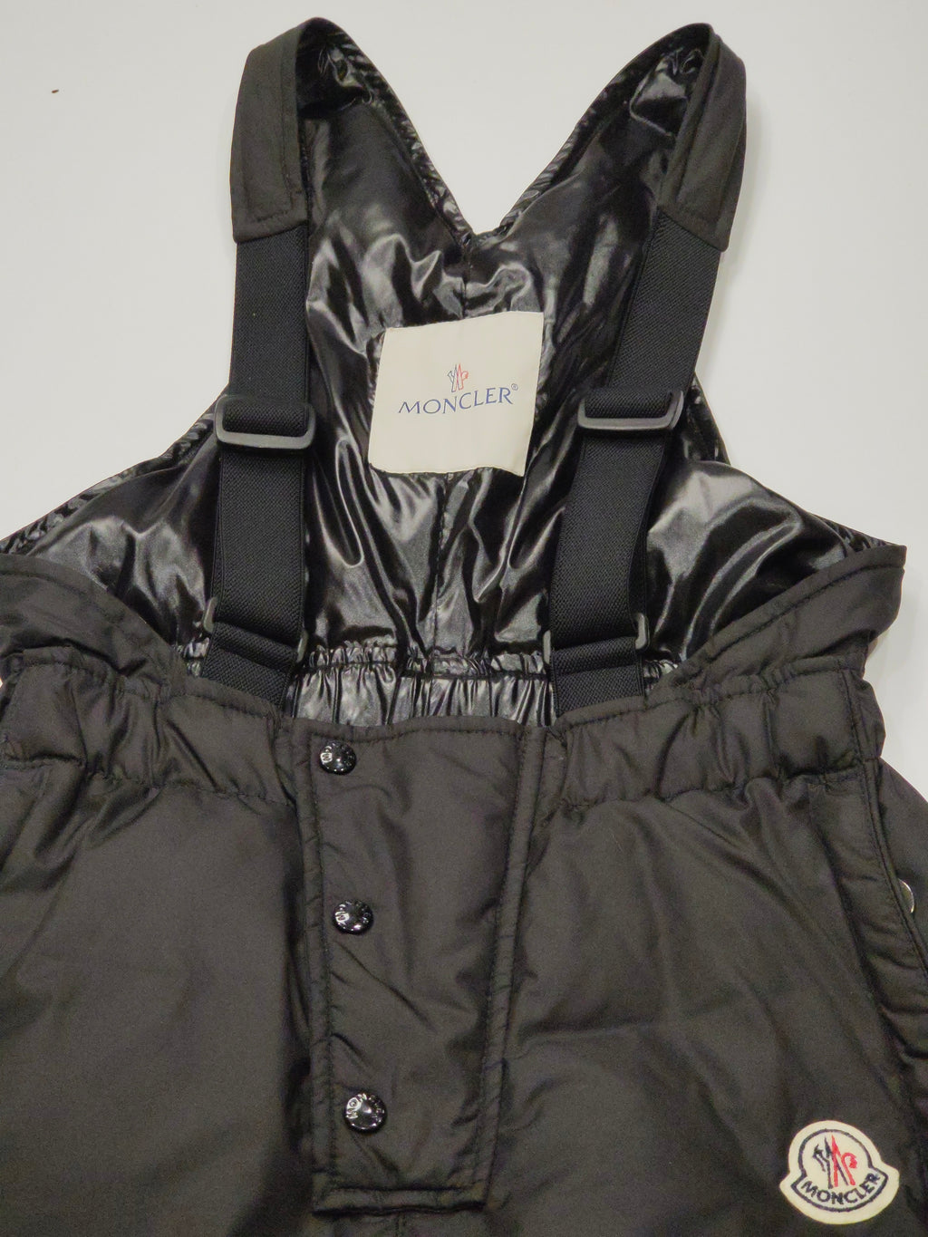 Original Moncler Enfant Kids Luxury Down Ski Pants with Leather Knee Patches (8 Years / 128 cm)
