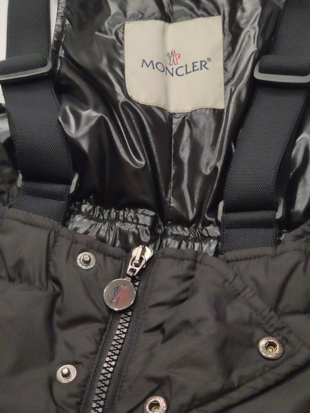 Original Moncler Enfant Kids Luxury Down Ski Pants with Leather Knee Patches (8 Years / 128 cm)