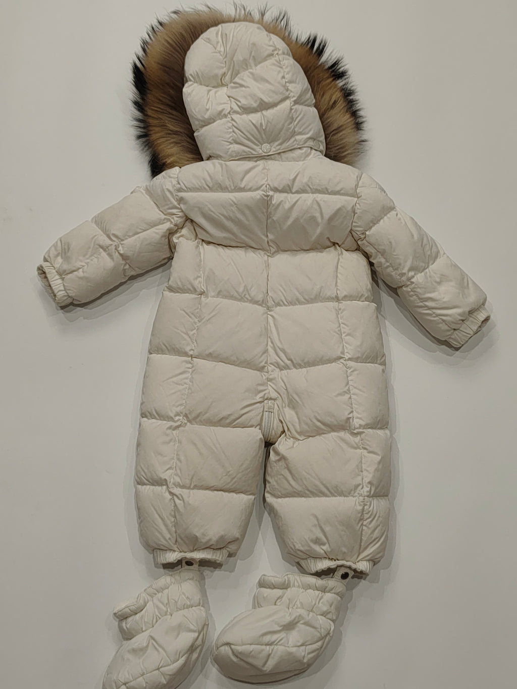 Original Moncler Enfant "New Jean" Baby Luxury Goose Down Snowsuit with Real Fur & Booties (6-9 Months / 68 cm)