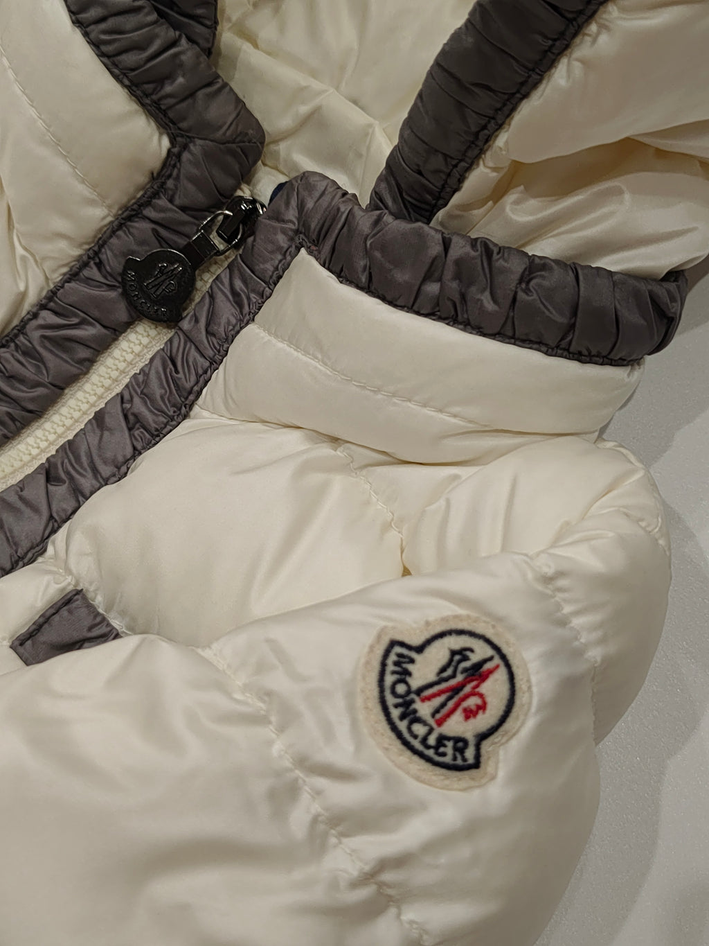 Original Moncler Enfant Baby Luxury Down Snowsuit Set with Mittens & Booties (6-9 Months)