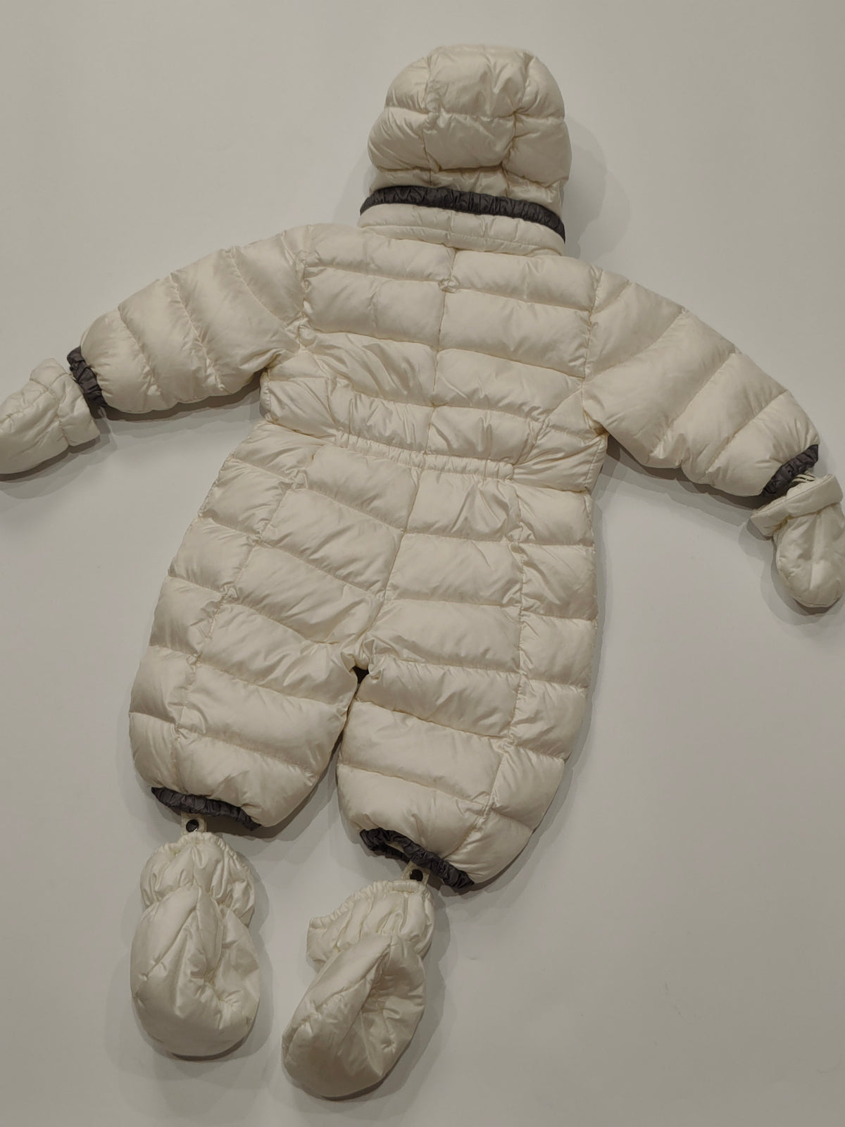 Original Moncler Enfant Baby Luxury Down Snowsuit Set with Mittens & Booties (6-9 Months)