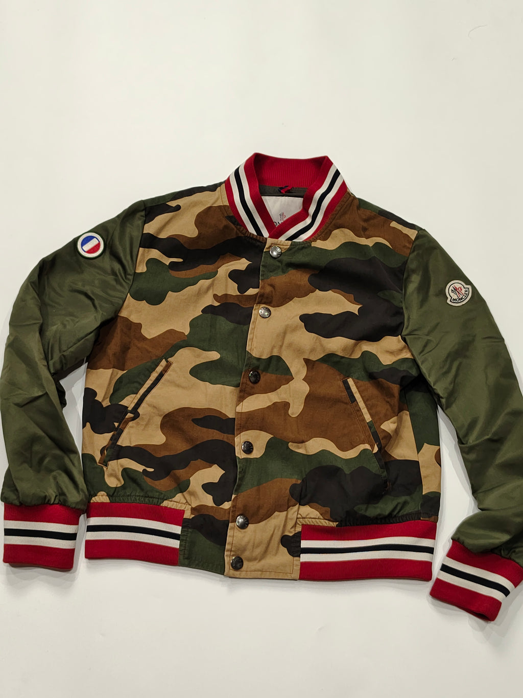 Original Moncler Enfant "Jupiter" Kids Luxury Camouflage Varsity Bomber Jacket (12 Years / 152 cm)