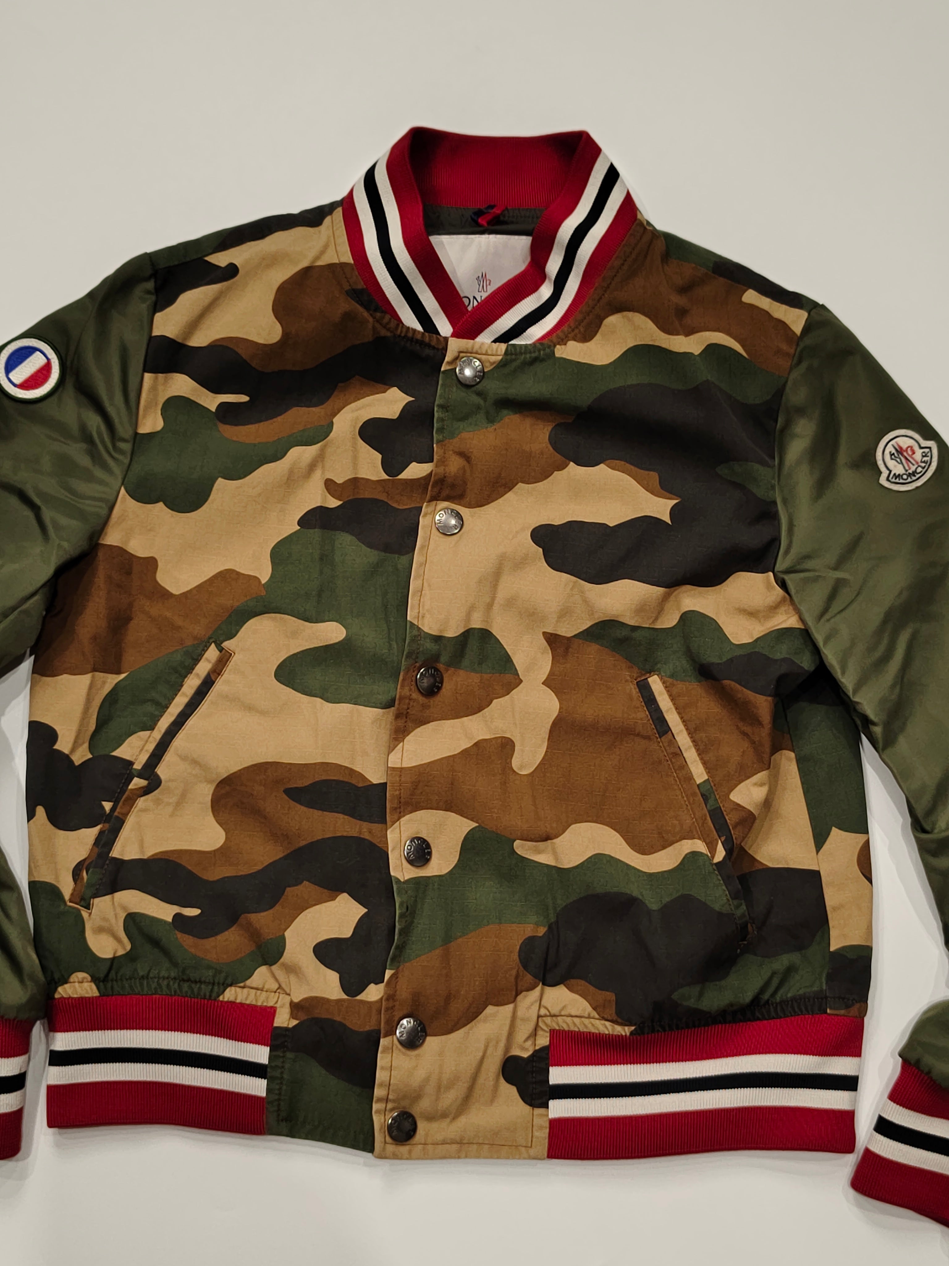 Original Moncler Enfant "Jupiter" Kids Luxury Camouflage Varsity Bomber Jacket (12 Years / 152 cm)