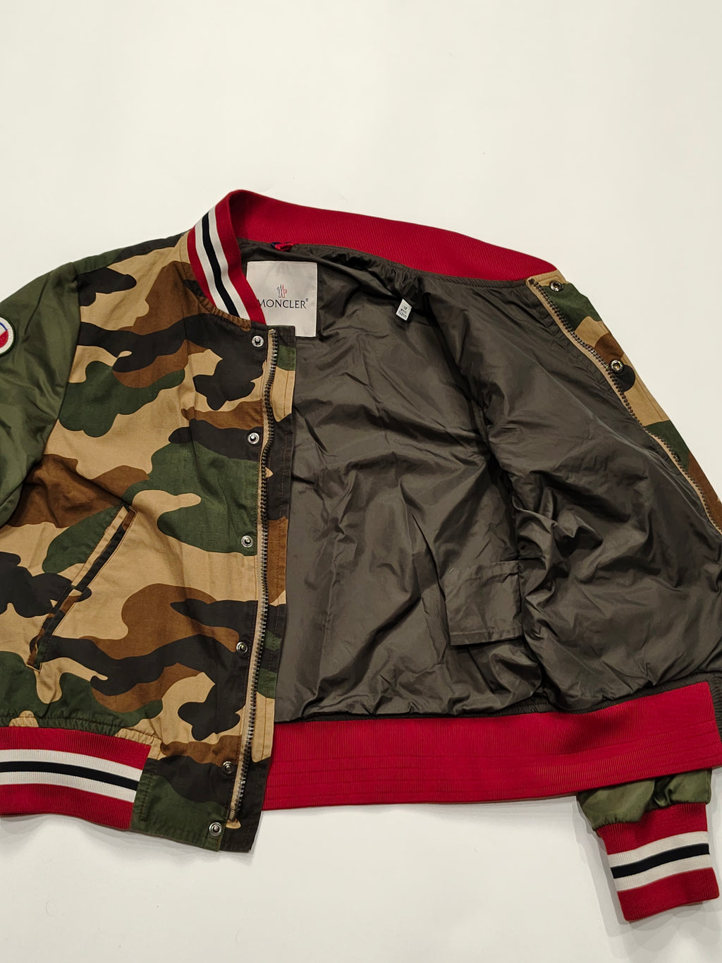 Original Moncler Enfant "Jupiter" Kids Luxury Camouflage Varsity Bomber Jacket (12 Years / 152 cm)