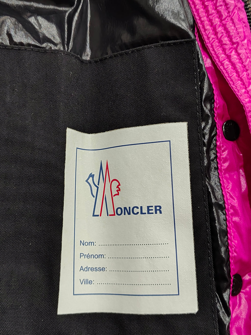 Original Moncler Enfant Girls Luxury Glossy Fuchsia Ski Down Jacket (14 Years / 164 cm)