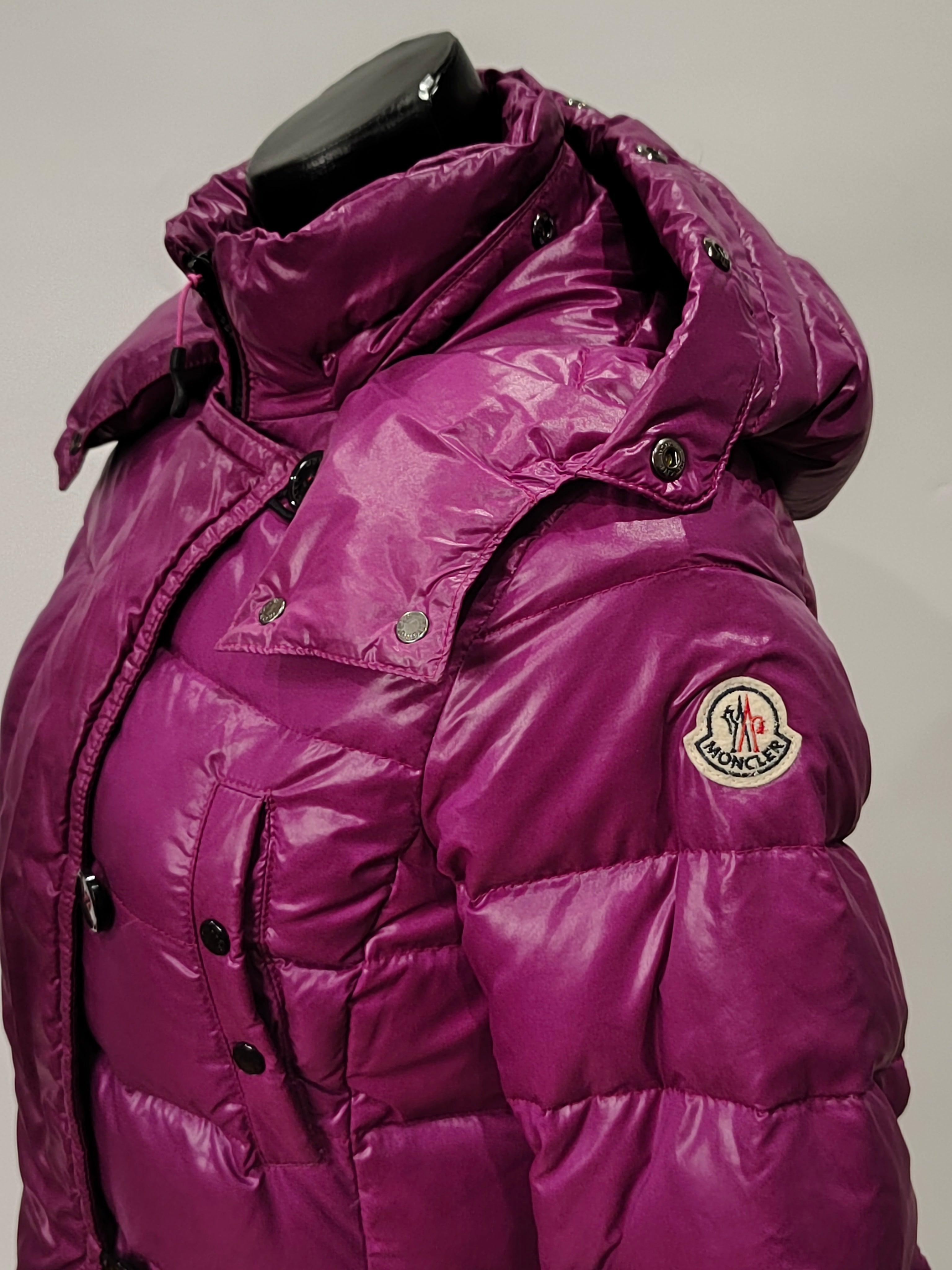Original Moncler Enfant "Hamuta" Girls Luxury Glossy Purple Down Coat (14 Years / 164 cm)