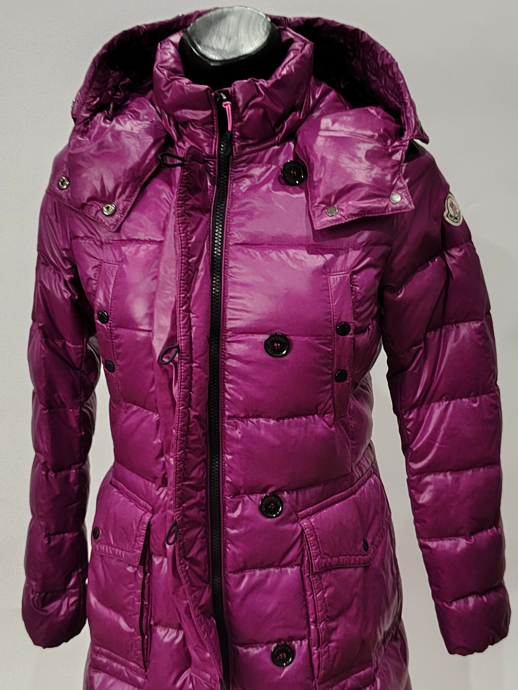 Original Moncler Enfant "Hamuta" Girls Luxury Glossy Purple Down Coat (14 Years / 164 cm)
