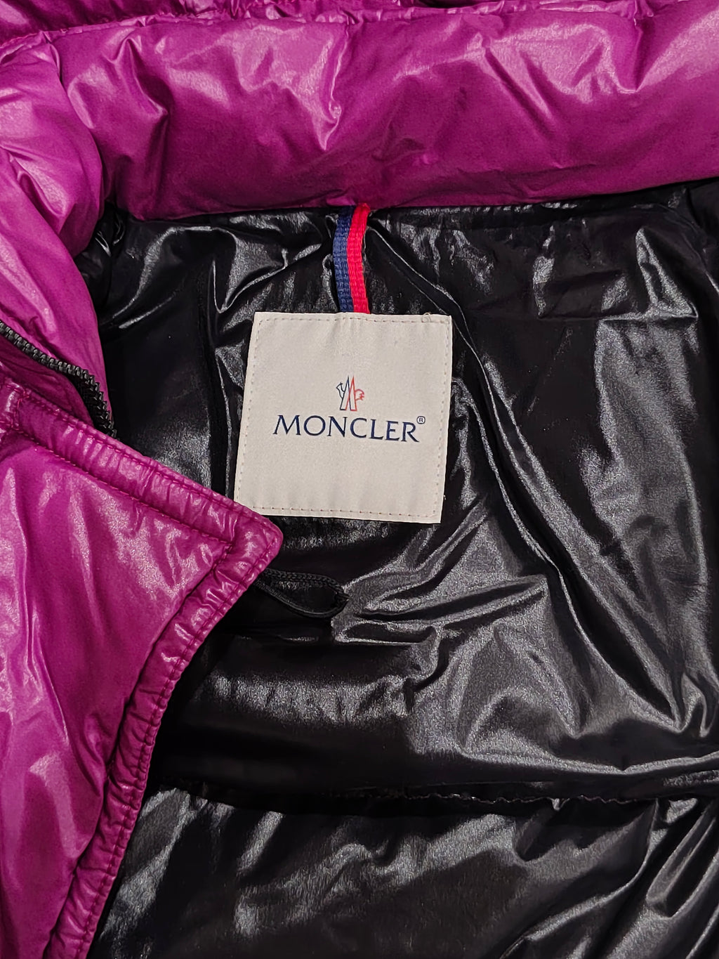 Original Moncler Enfant "Hamuta" Girls Luxury Glossy Purple Down Coat (14 Years / 164 cm)