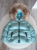 Original Moncler Enfant Girls Real Fur Hooded Down Jacket (4 Years / 104 cm)