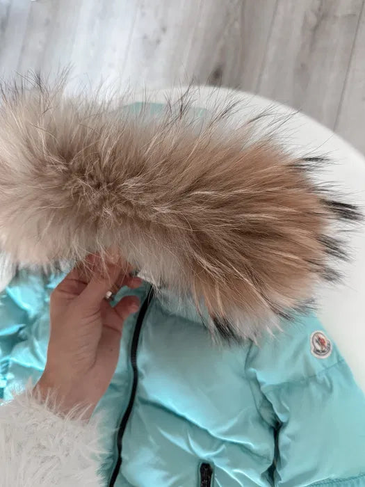 Original Moncler Enfant Girls Real Fur Hooded Down Jacket (4 Years / 104 cm)