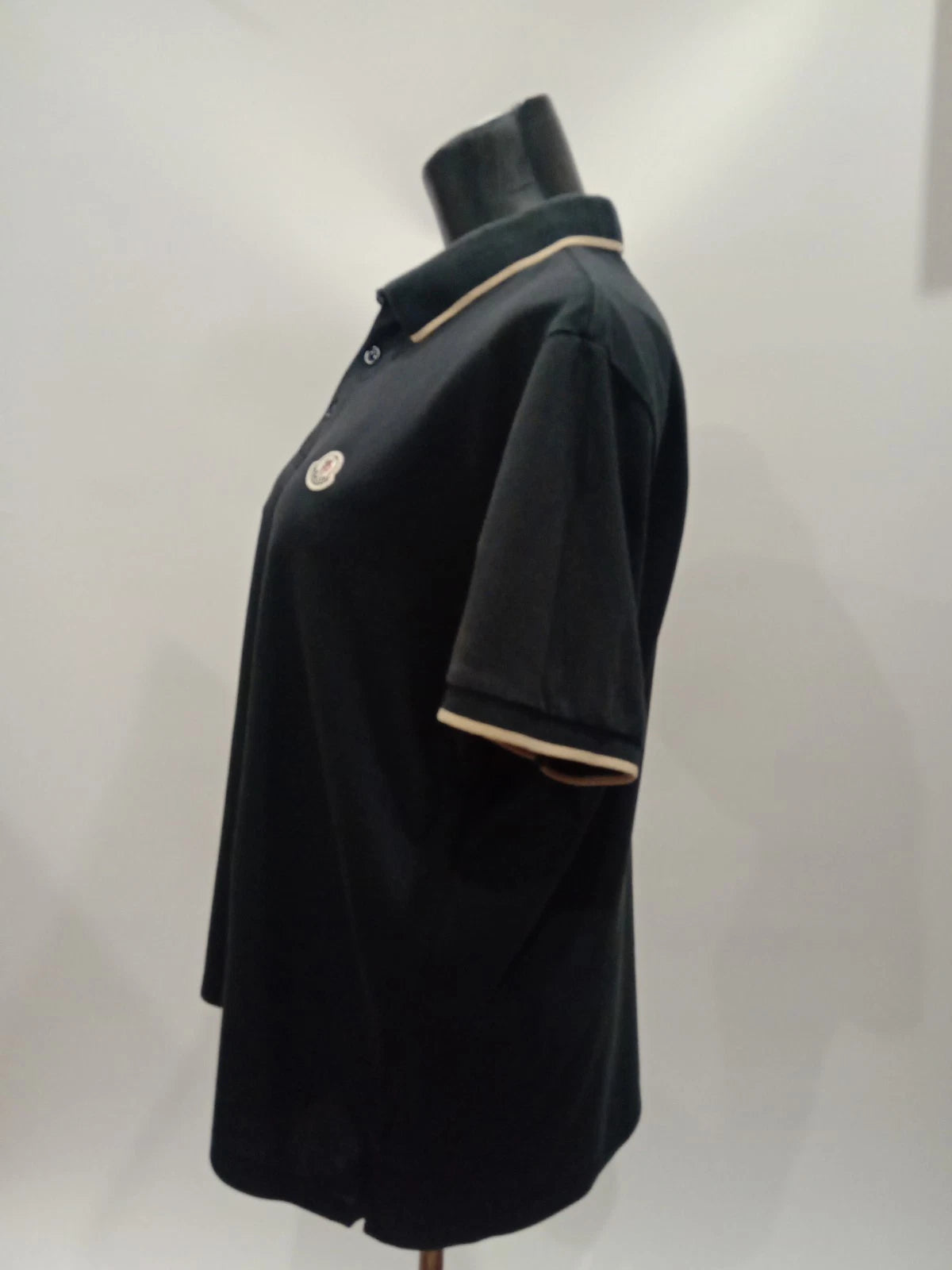 Original Moncler "Maglia Polo" Women's Luxury Short Sleeve Shirt (Size XL)