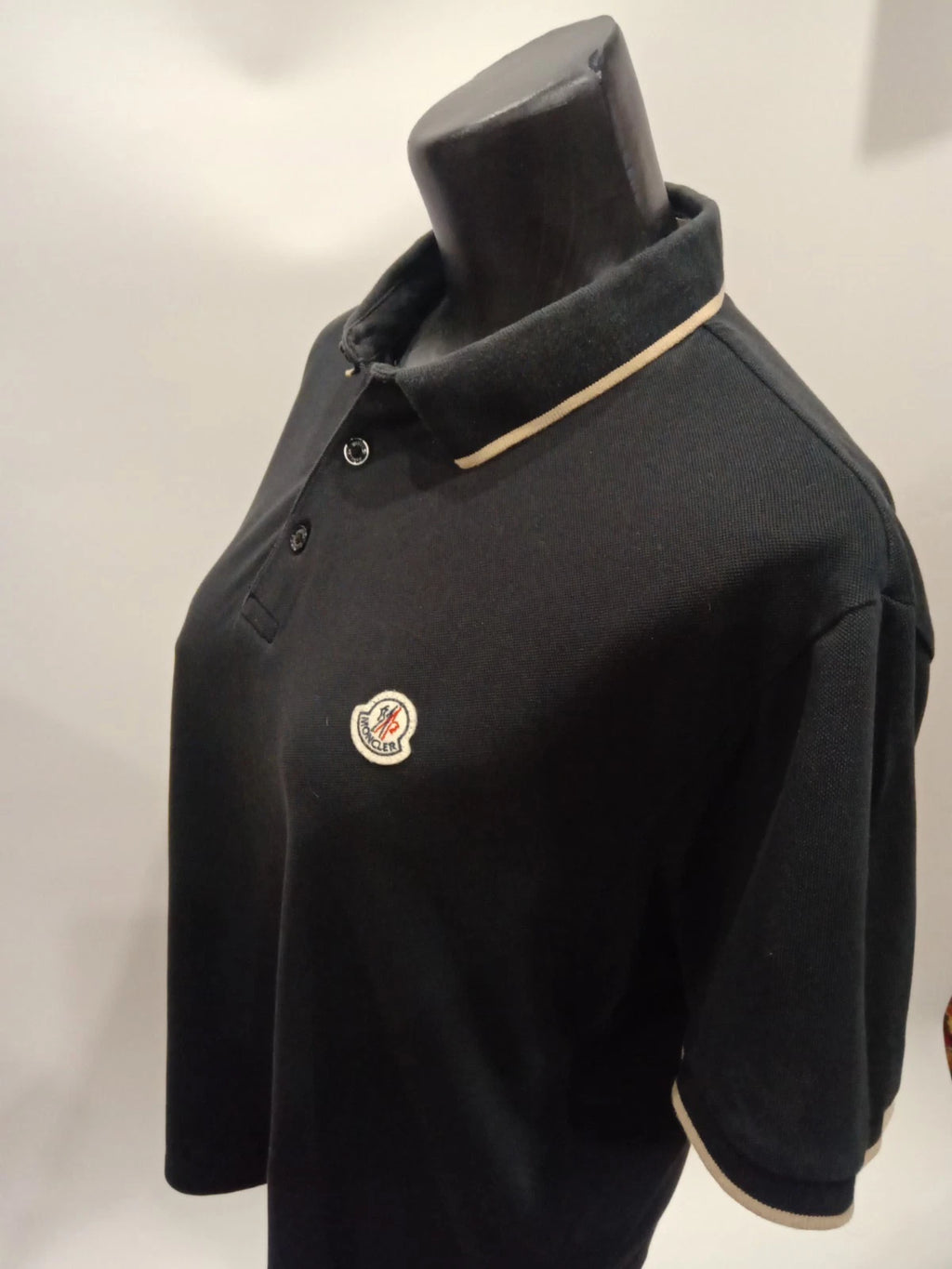 Original Moncler "Maglia Polo" Women's Luxury Short Sleeve Shirt (Size XL)