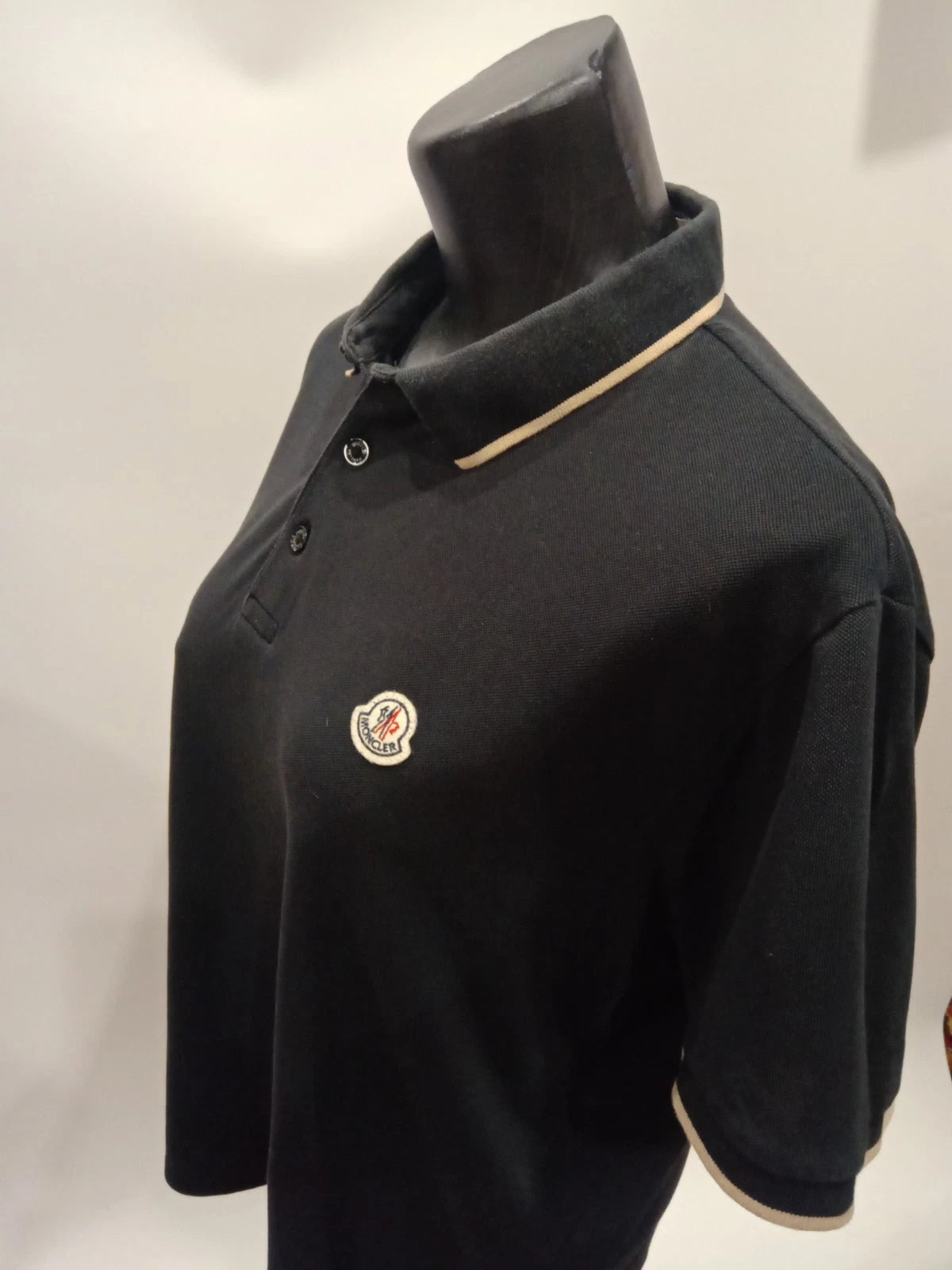 Original Moncler "Maglia Polo" Women's Luxury Short Sleeve Shirt (Size XL)