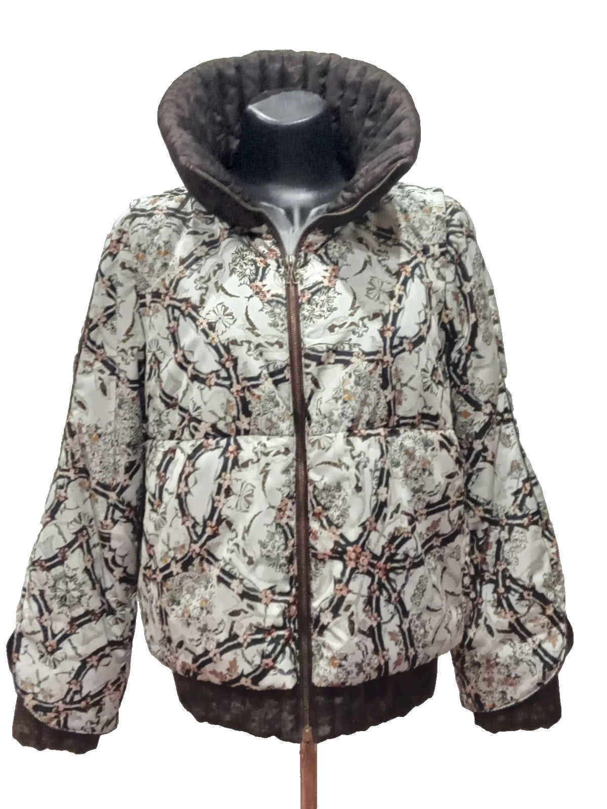 Original Moncler "Fiest" Giubbotto Women's Vintage Floral Pattern Down Jacket (Size 2 / Medium)