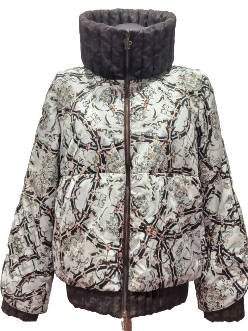 Original Moncler "Fiest" Giubbotto Women's Vintage Floral Pattern Down Jacket (Size 2 / Medium)